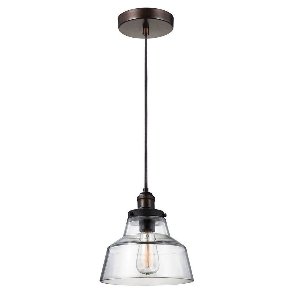 

Подвесной светильник Baskin, состаренная латунь/цинк, стекло Elstead Lighting