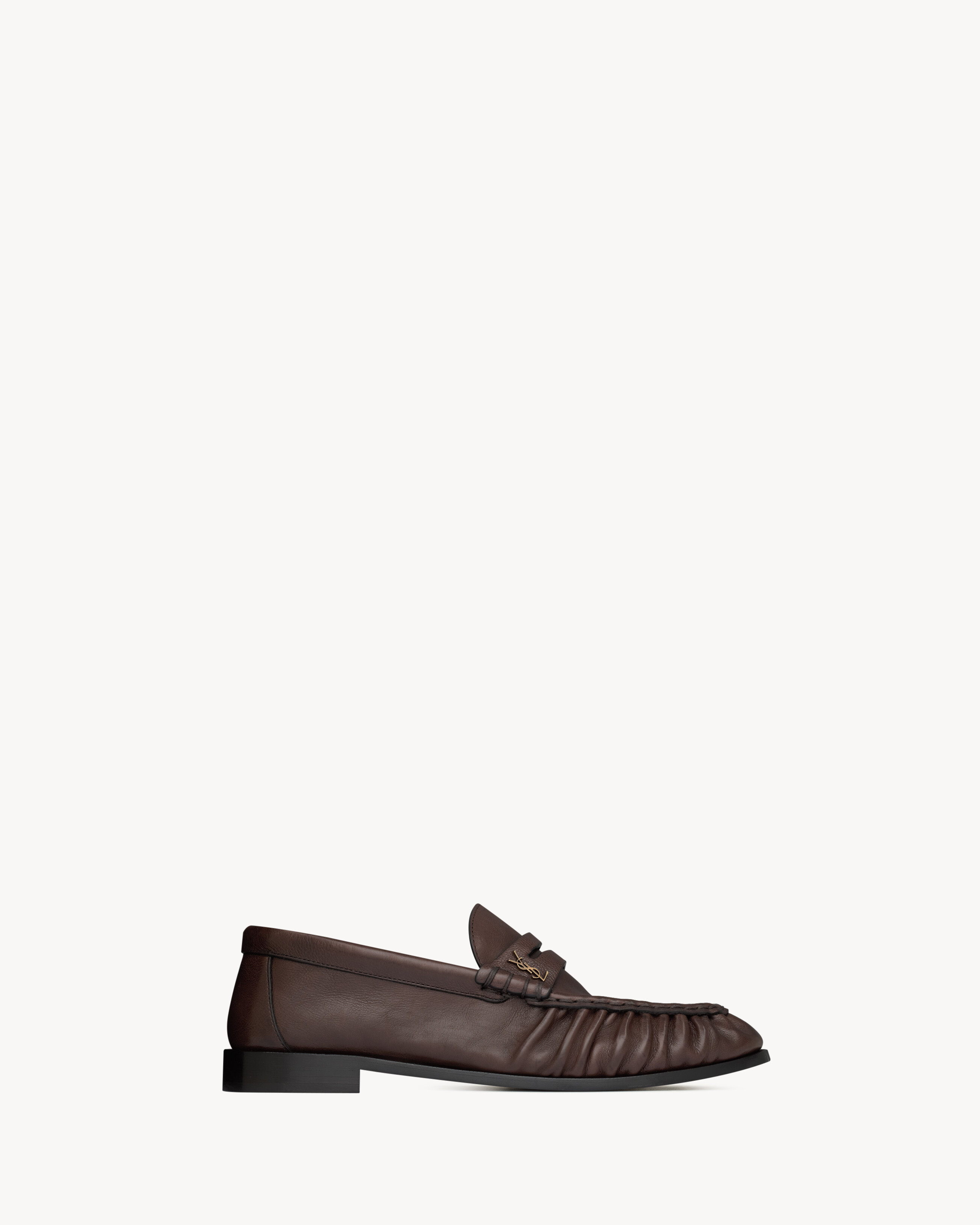 Лоферы из мягкой матовой кожи Saint Laurent, коричневый — фото 2