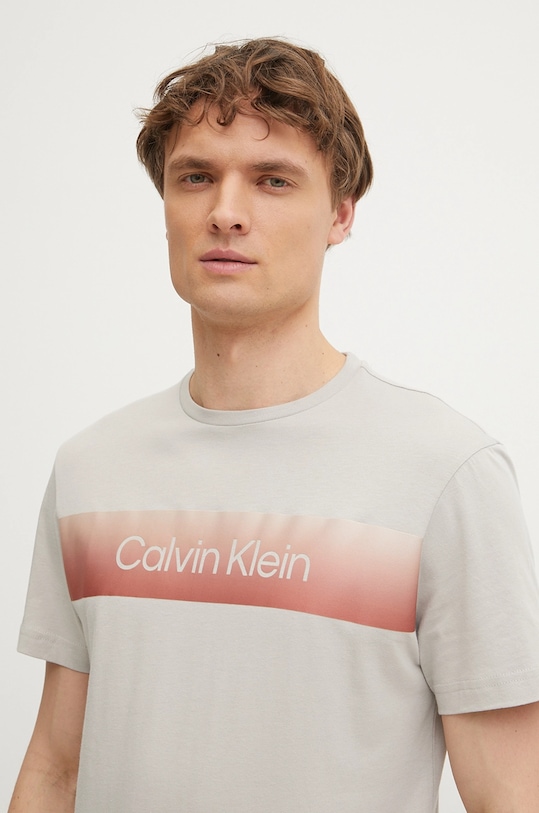 Хлопковая футболка Calvin Klein, бежевый — фото 2