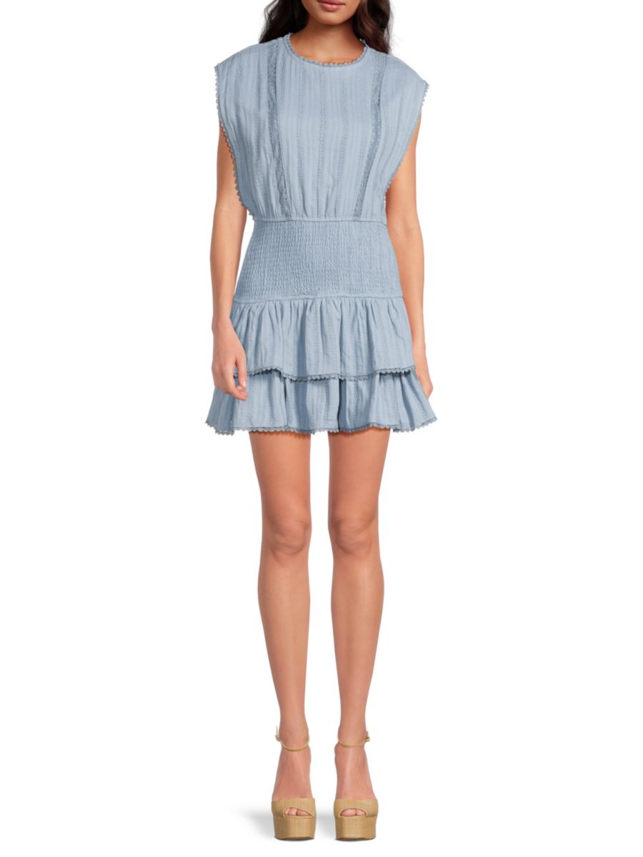 

Мини-платье Kenzie с ярусами Allison New York, цвет Dusty Blue