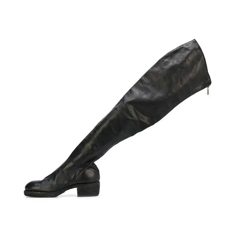 Высокие сапоги женские черные GUIDI