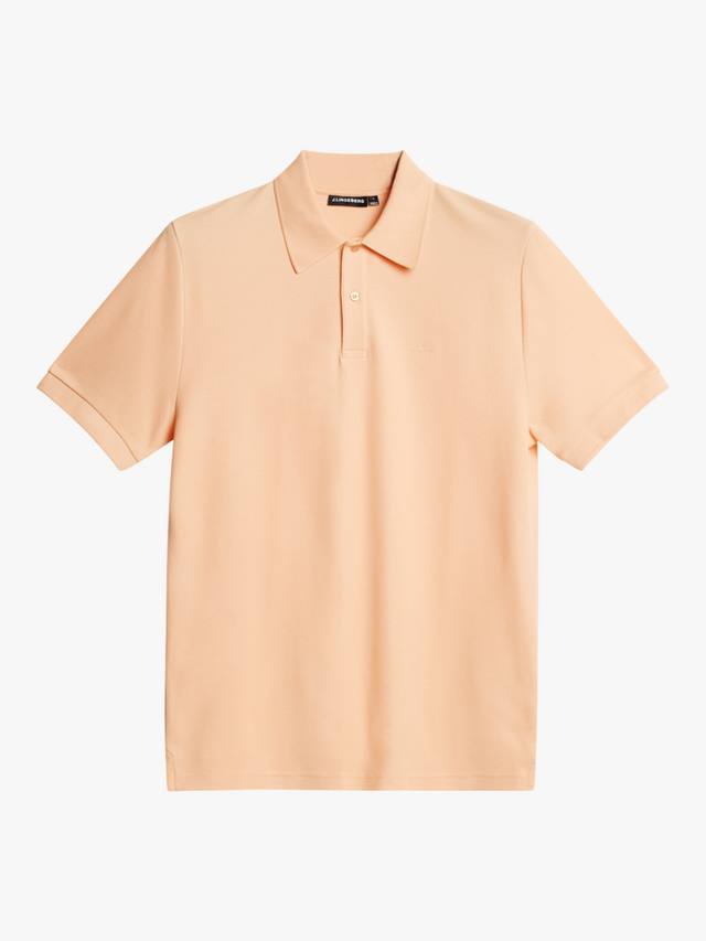 

Хлопковая рубашка-поло Rudy Cotton Slim Fit с короткими рукавами J.Lindeberg, Mid Orange