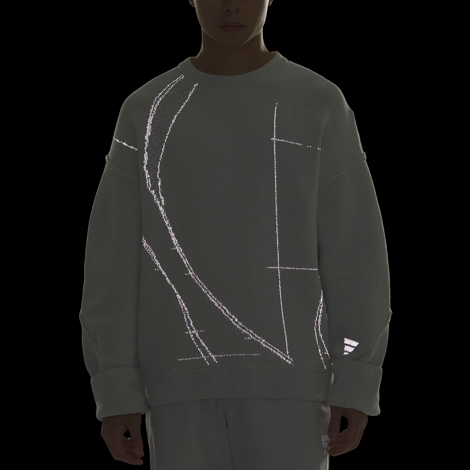 Футболка FOS FW25 KNITWEAR SWEATSHIRT Future Style Knitwear мужская Adidas, светло-серый — фото 3