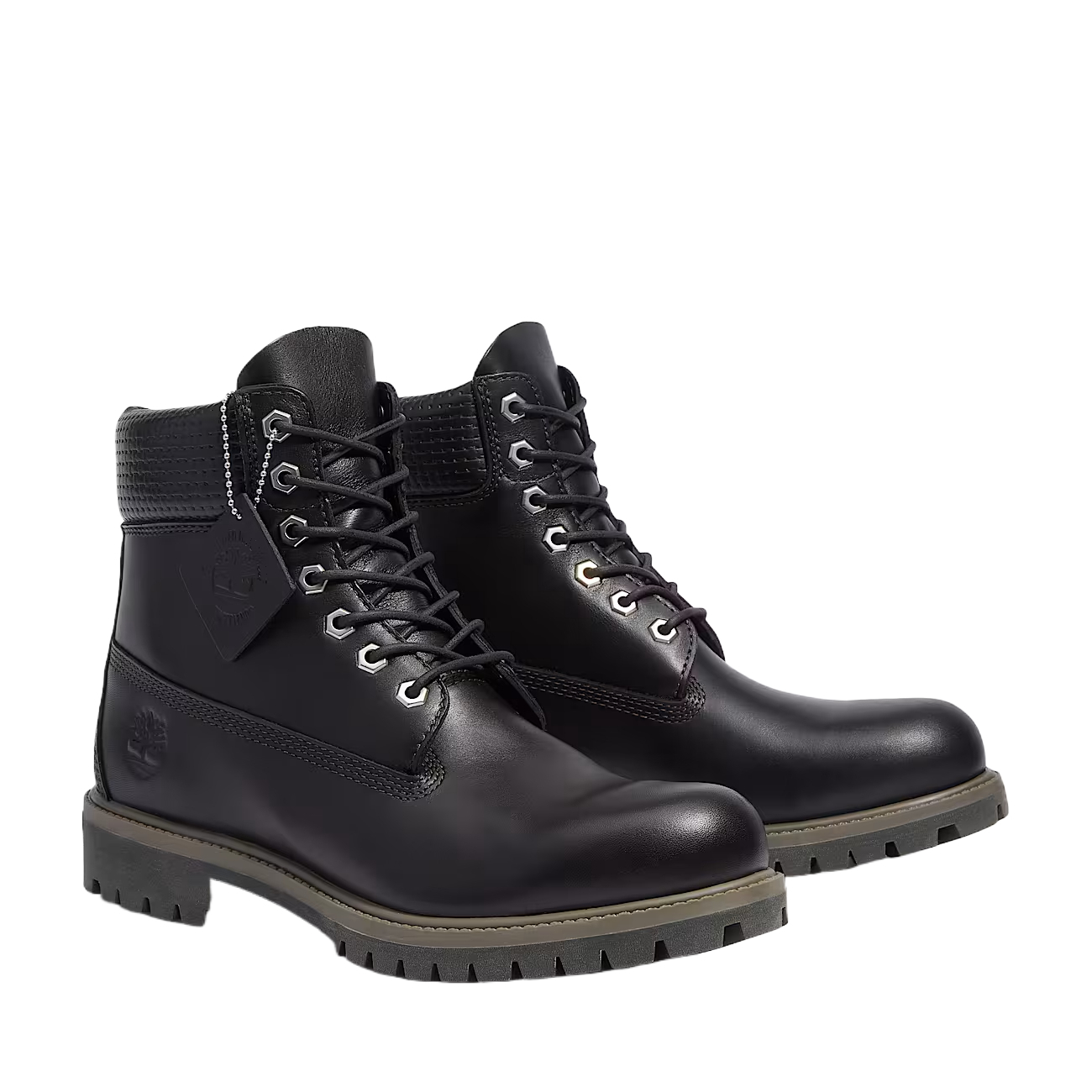 Ботинки со шнуровкой и мягким воротником Timberland, черный/темно-коричневый — фото 4