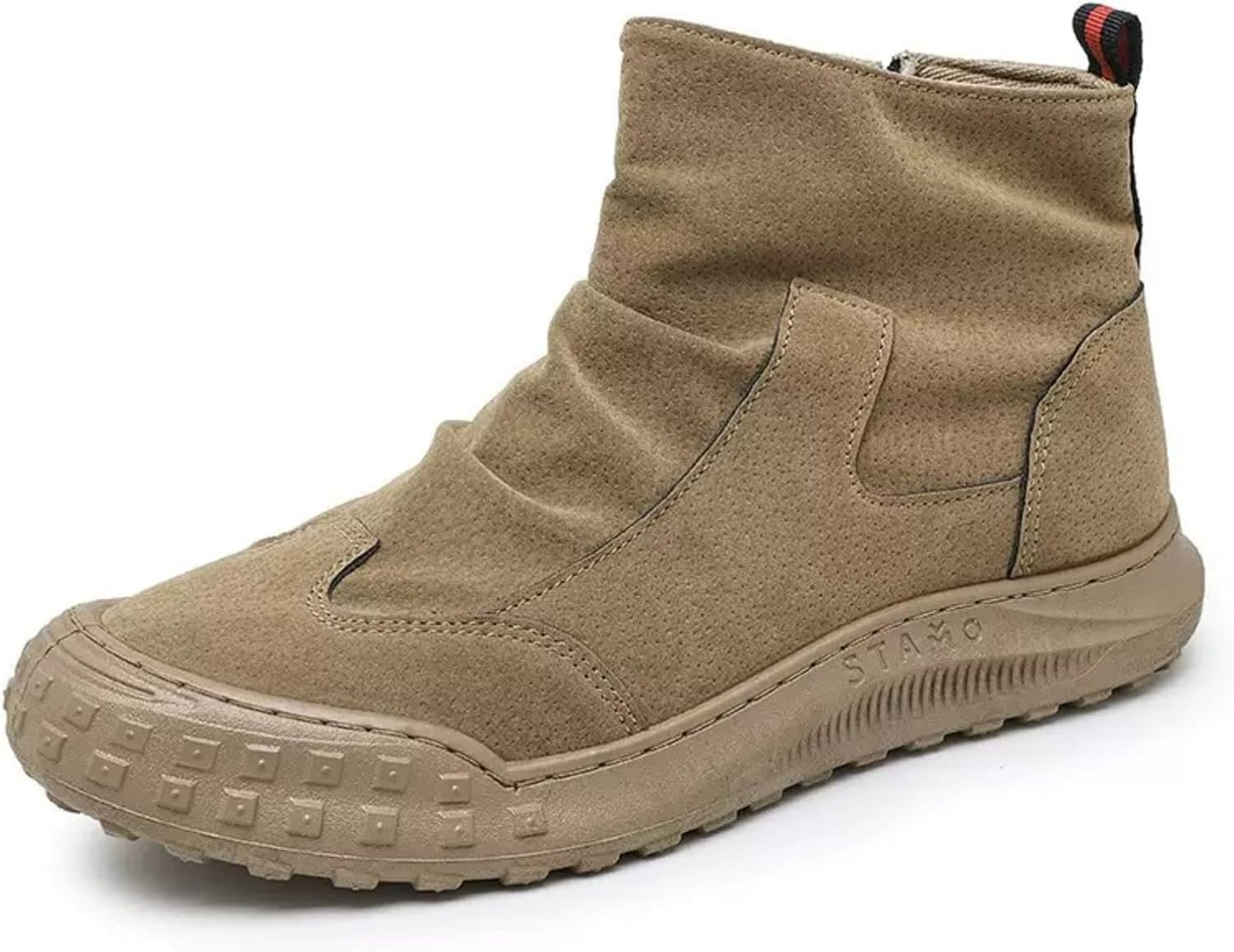 

Мужские высокие ботинки MACEFIL с защитой, водонепроницаемые, удобные для строительства, на скользкой подошве, легко надеваются, хаки