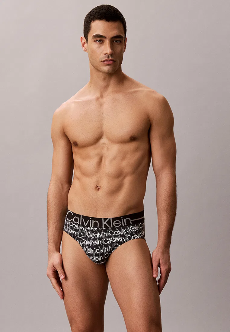 Трусы-хипстеры, микрофибра, сетка, Calvin Klein, черный — фото 4