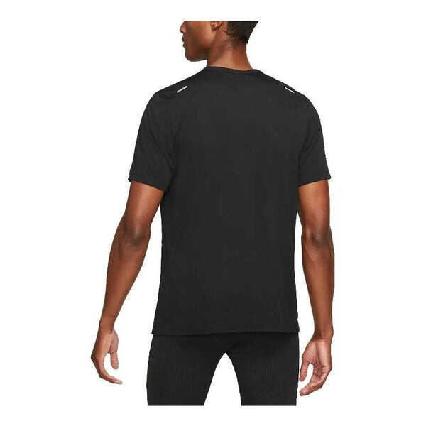 Футболка dri fit rise 365 короткий рукав беговая футболка Nike, черный — фото 4