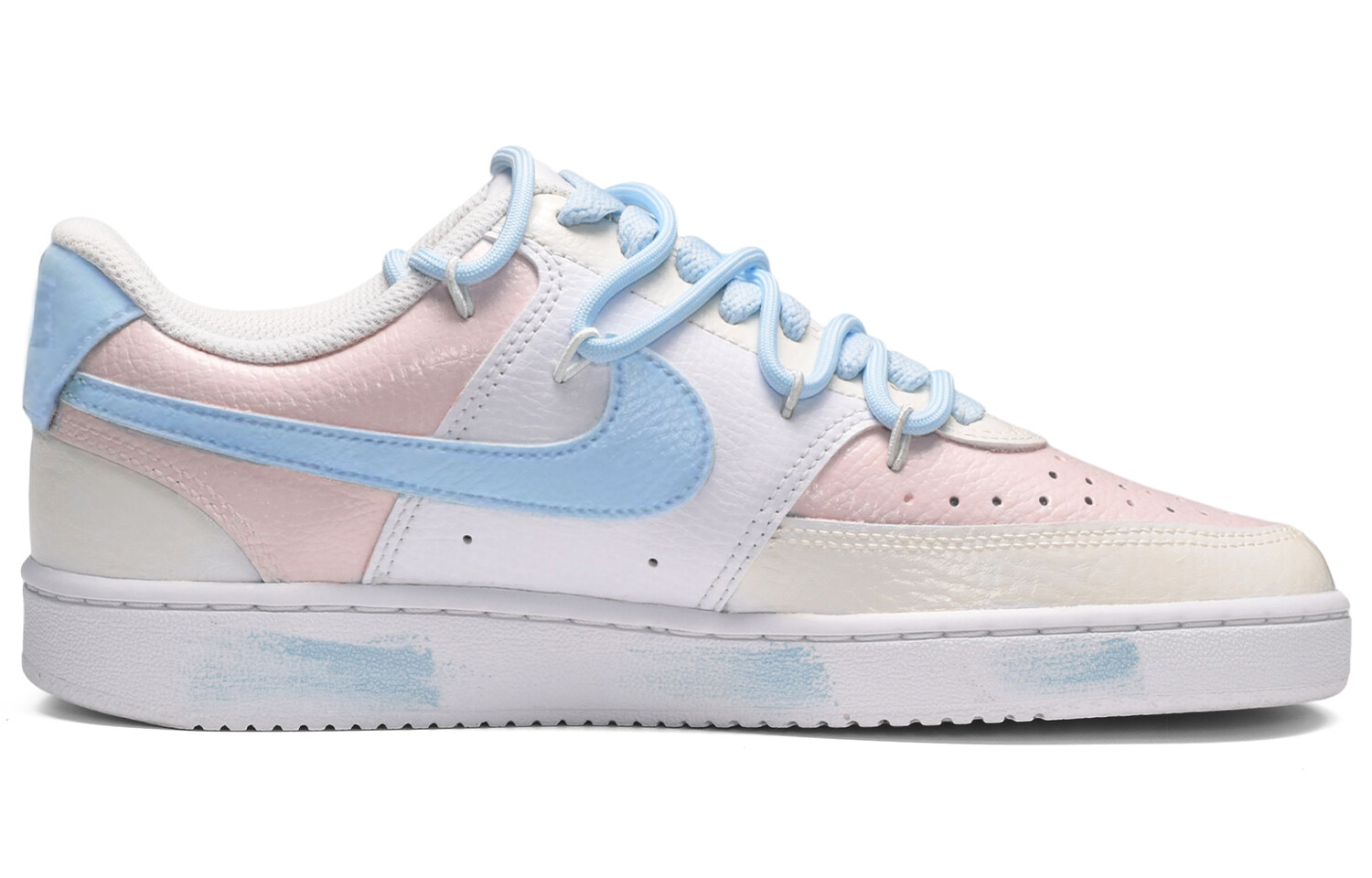 

Кроссовки Nike Court Vision 1 Skateboard Shoes Women's Low-Top Pink White Blue