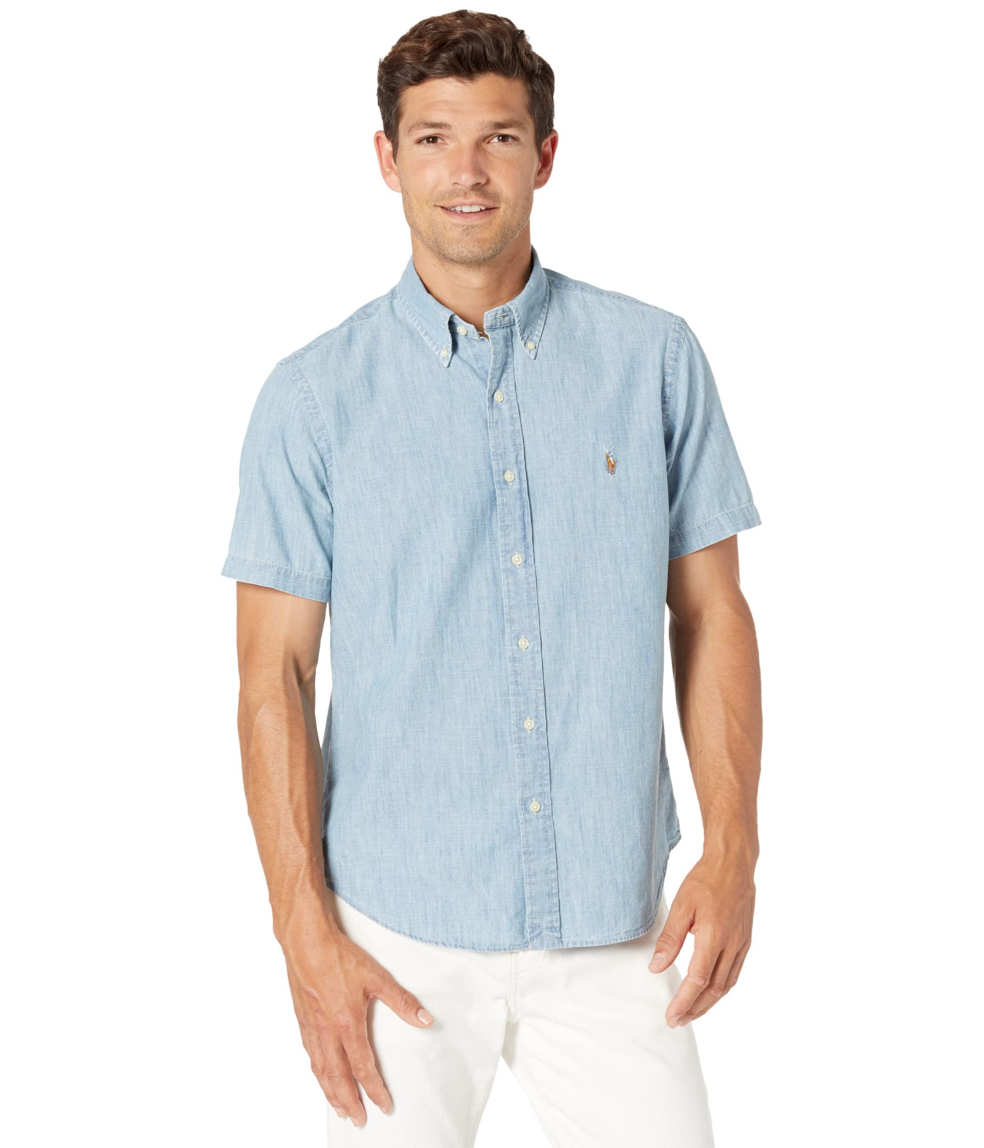

Поло Polo Ralph Lauren Classic Fit Chambray Shirt, цвет Light Indigo