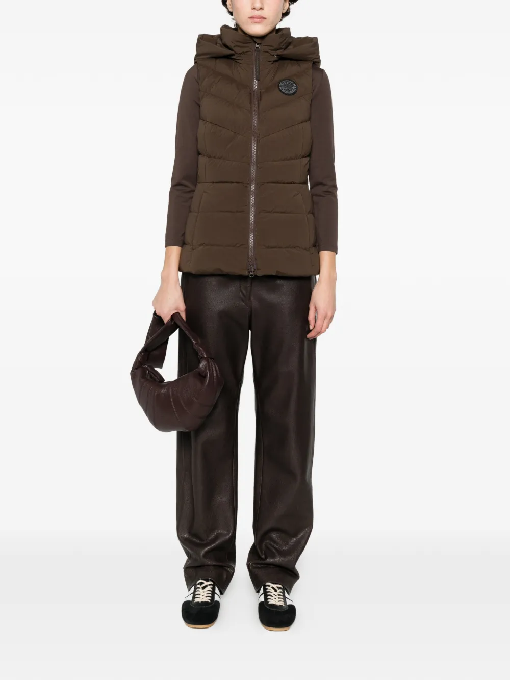 Стеганый жилет с капюшоном Clair Canada Goose, коричневый — фото 2