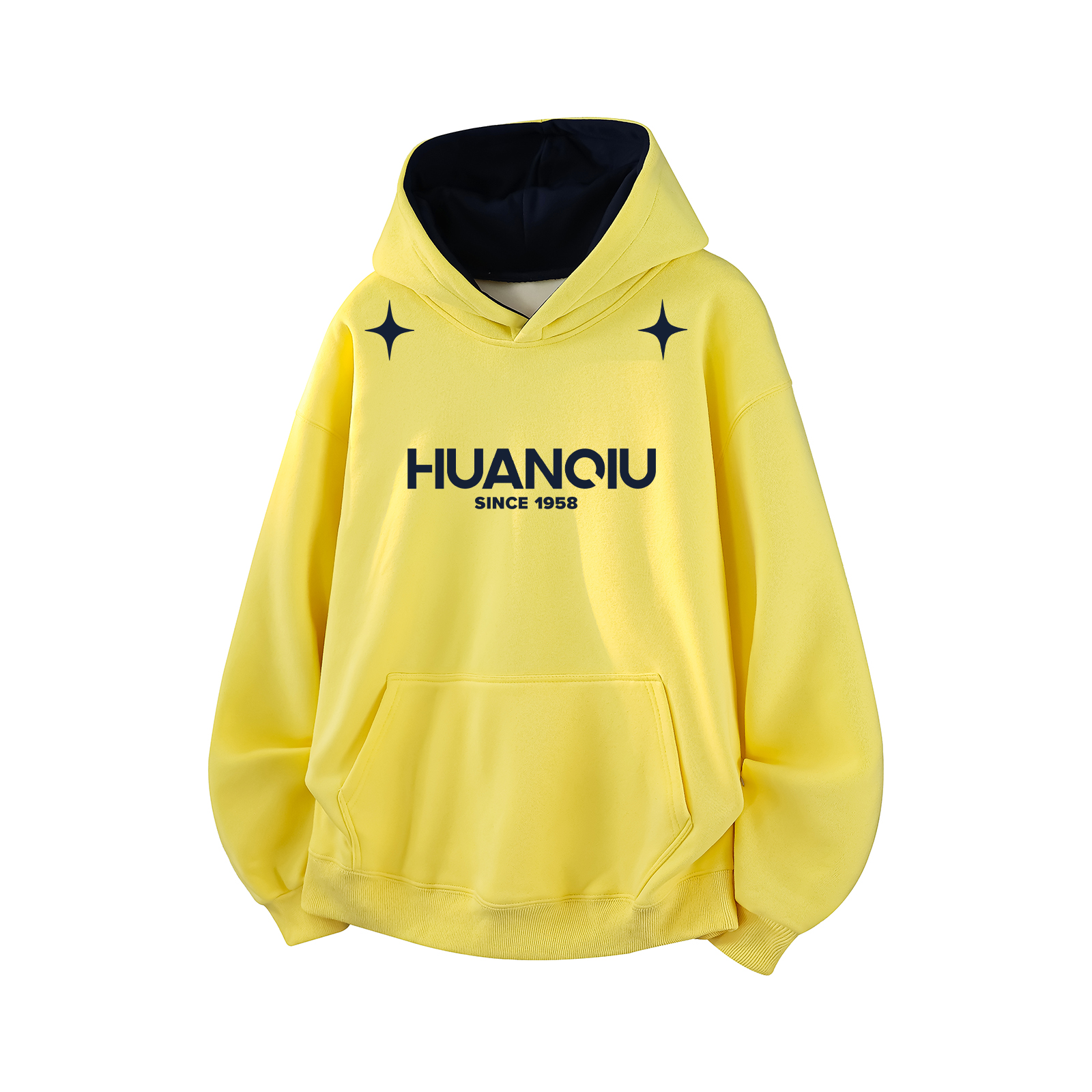 

Толстовка Unisex Hooded Moderate Regular HUANQIU, желтый & темно-синий