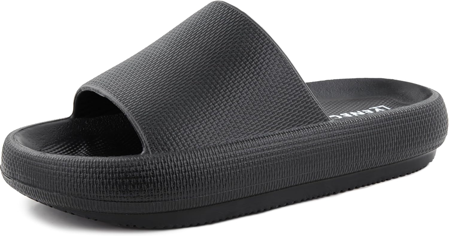 

Домашние тапочки VENECORE Nube для женщин и мужчин, шлепанцы для душа, облачные тапочки, тапочки для ванной с мягкой толстой подошвой, пляжные сандалии, легкие нескользящие сандалии, черный