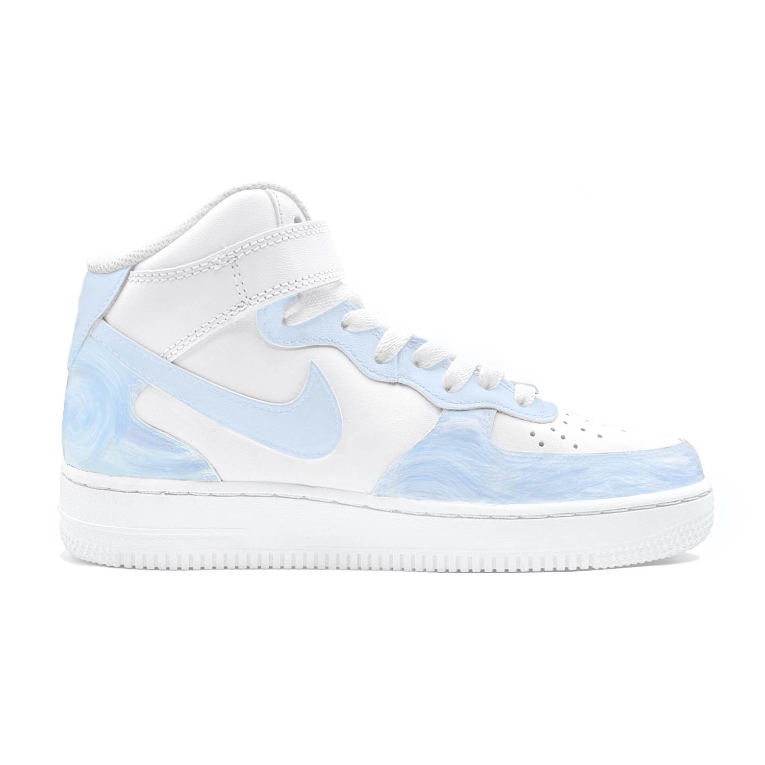 Сумка для покупок Air Force 1, Galaxy Mystery X First Moon Culture, устойчивые к истиранию, баланс, кроссовки для скейтбординга Mid top Nike, синий — фото 4