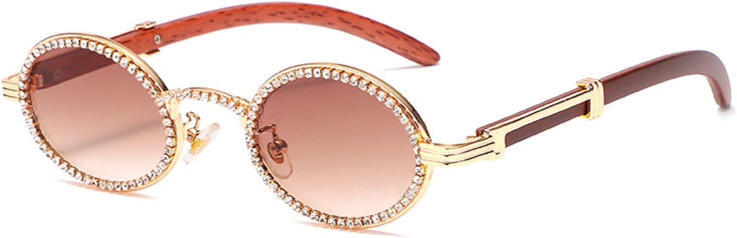 

Квадратные солнцезащитные очки Diamond для мужчин и женщин, роскошные дизайнерские, в деревянной оправе, со стразами, в стиле панк, с защитой от УФ-излучения UV400 mincl, Round&brown