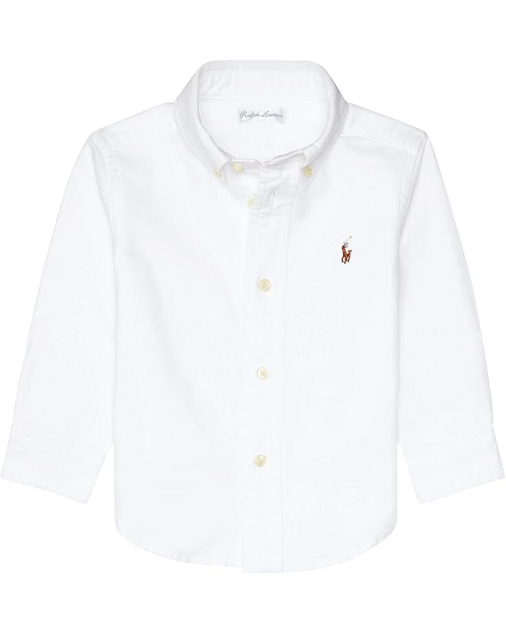 

Рубашка Polo Ralph Lauren Kids Cotton Oxford Sport Shirt, белый
