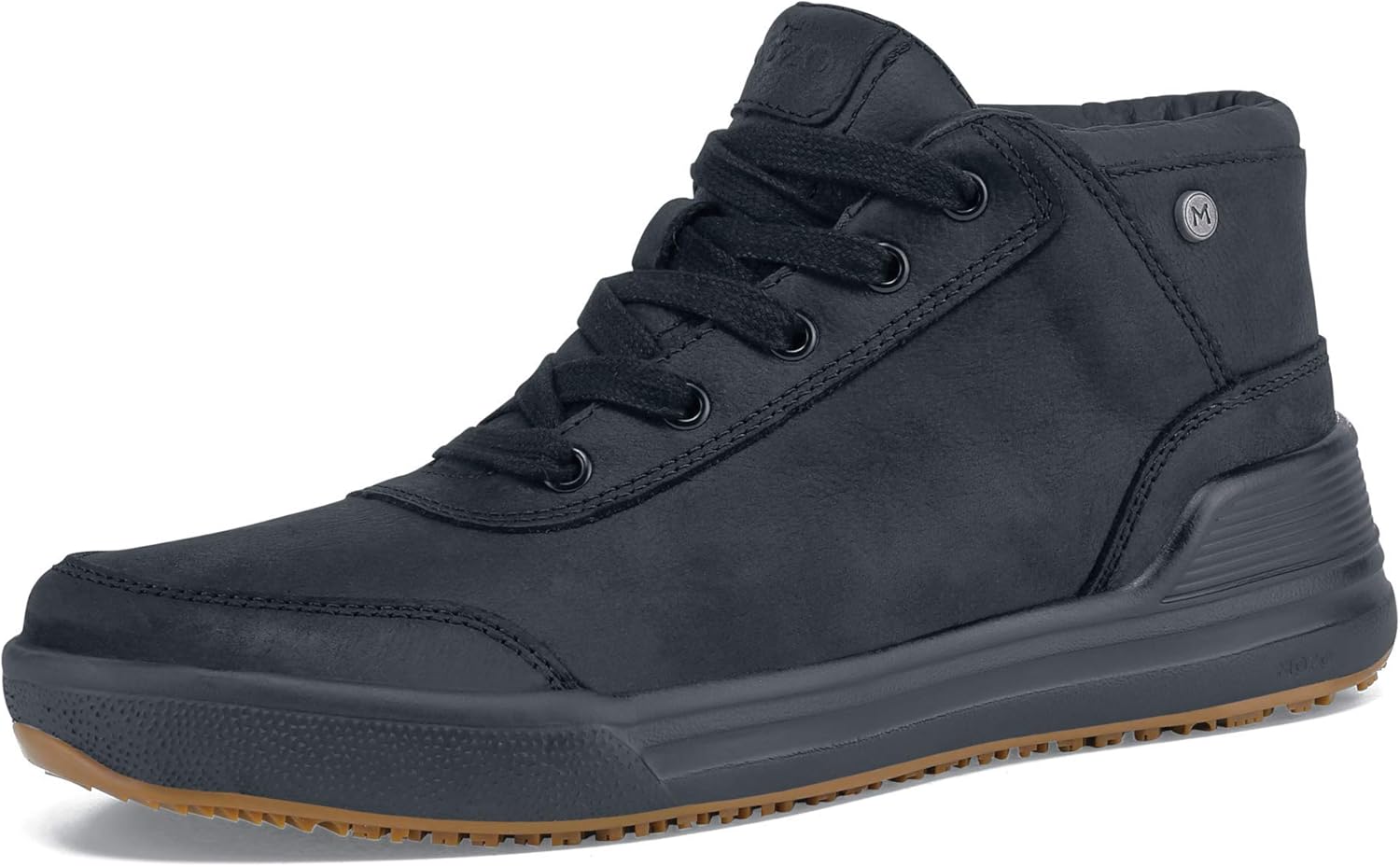 

Мужские ресторанные туфли MOZO с противоскользящей подошвой - комфортные высокие рабочие кроссовки с нескользящей подошвой для кулинаров, сотрудников кухонь, шеф-поваров - натуральные, черный