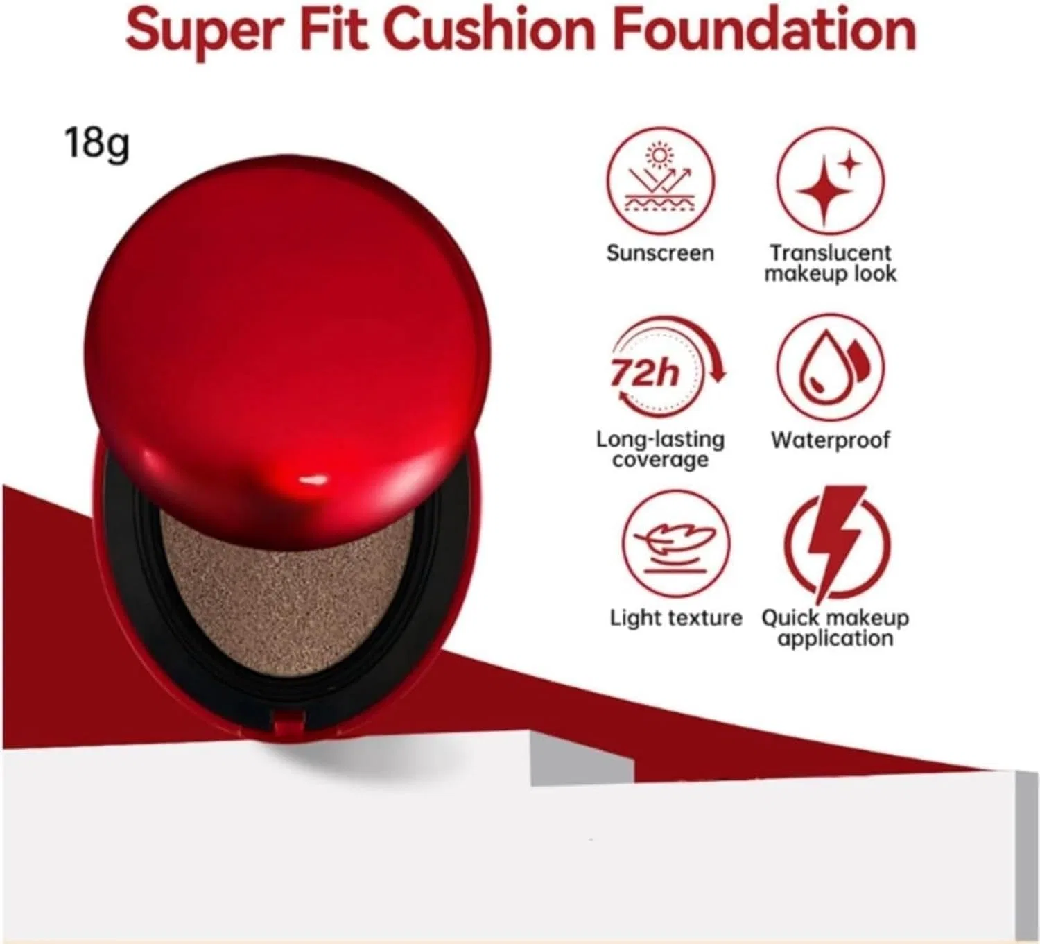 Тональная основа-кушон SPF40 PA++ Super Fit Air Cushion Foundation Generic, 23N — фото 3