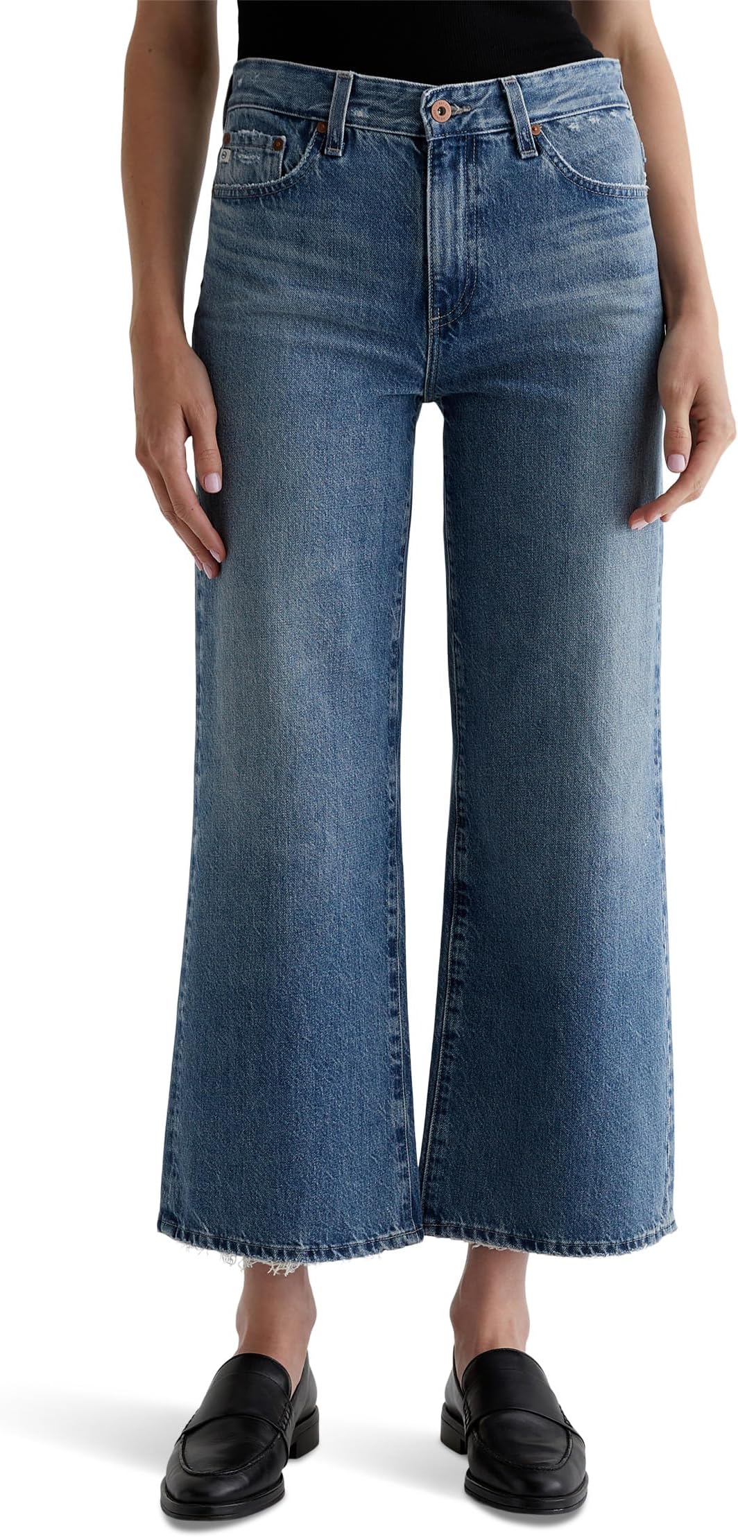 

Джинсы AG Jeans Saige Mid Rise Wide Leg Jeans in Castlebay, Castlebay