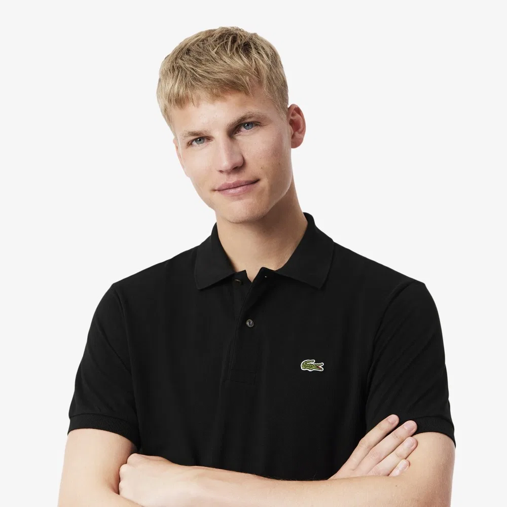 Футболка-поло мужская Lacoste классического кроя, черный — фото 2