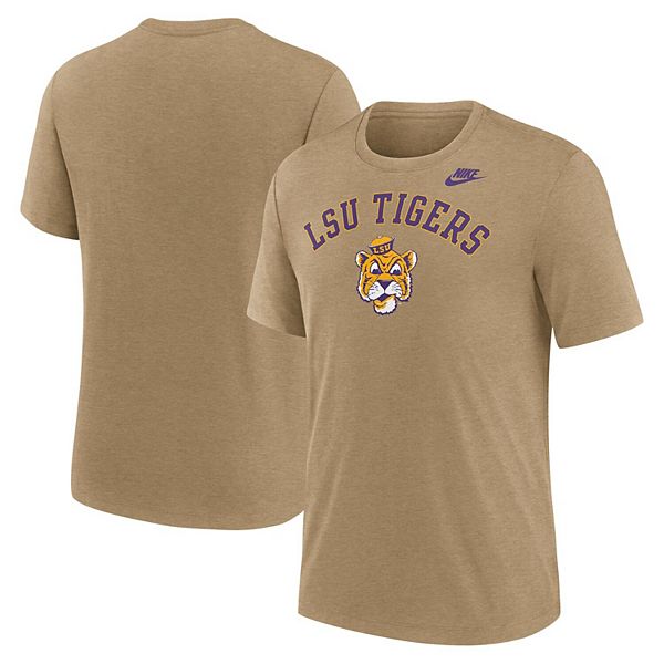 

Мужская футболка heather light brown lsu tigers legacy arch tri-blend Nike