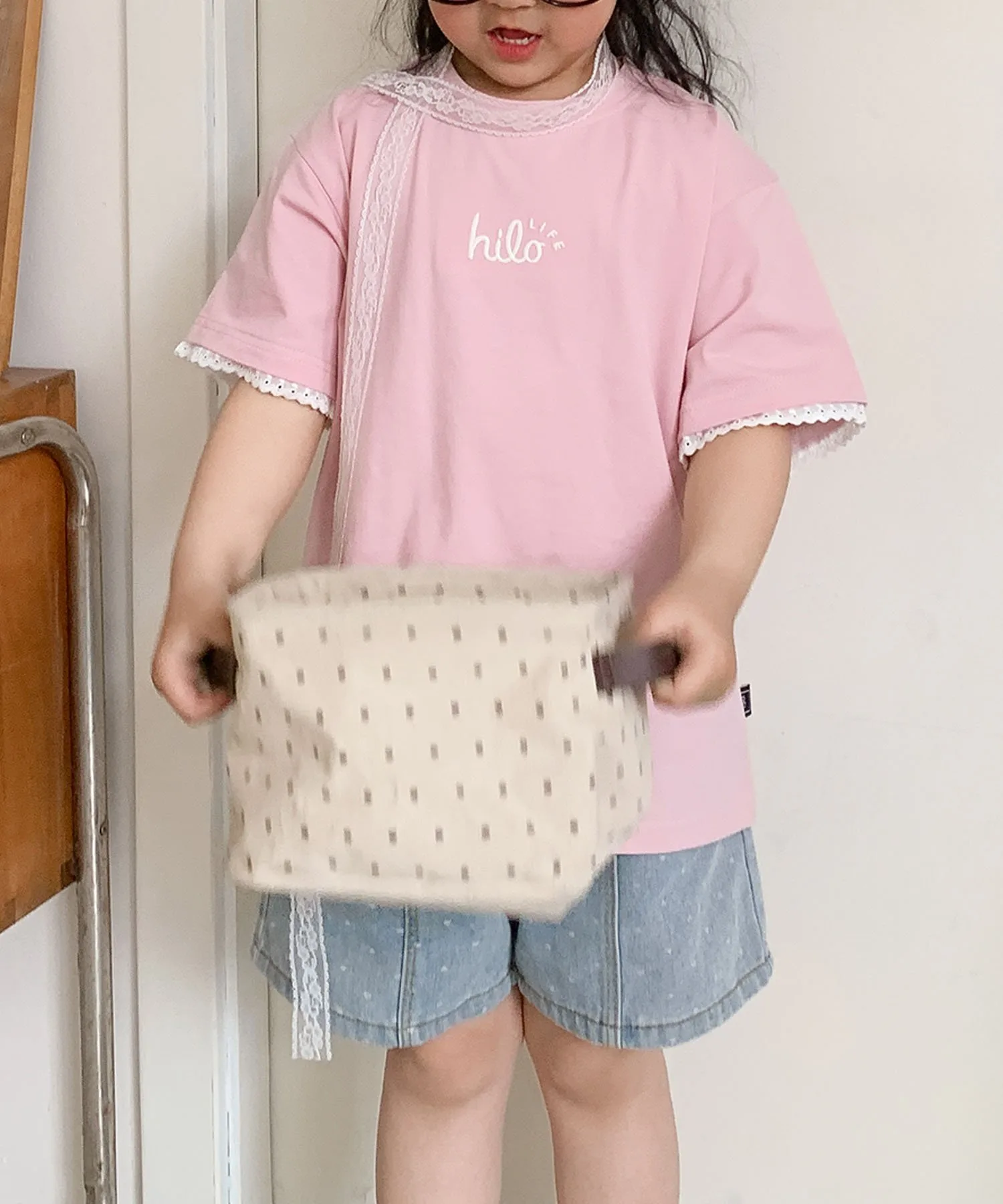 Детская футболка с кружевными рукавами [aimoha-KIDS-] Aimoha Kids, pink — фото 3