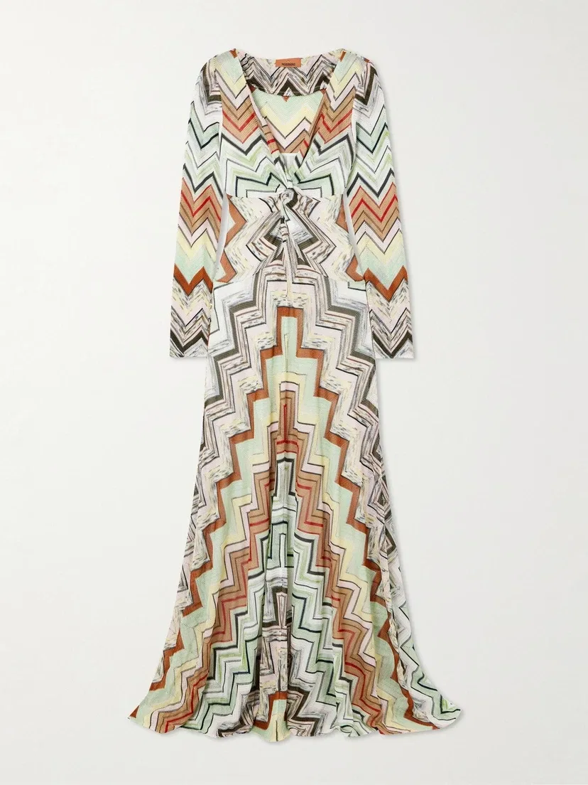 Вязаное крючком платье макси Missoni, мультицвет