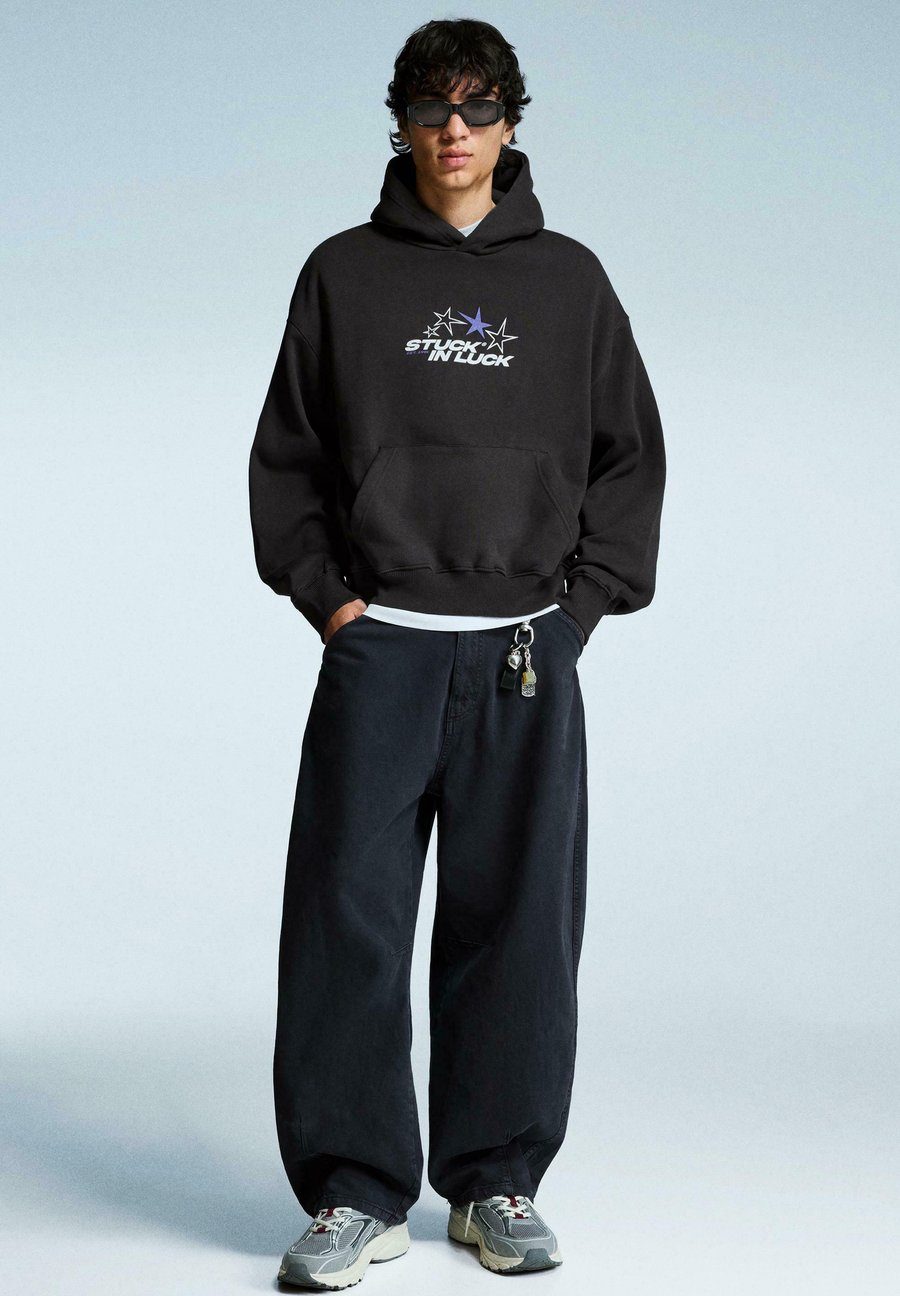 

Худи Bershka PRINTED, Blue-Grey