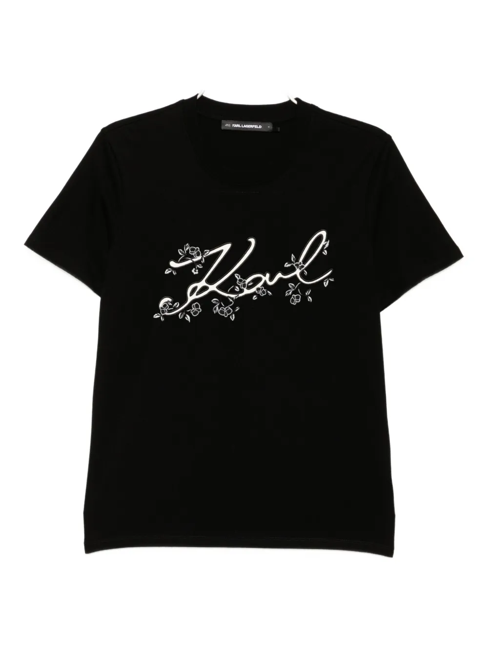 

Футболка с вышитым логотипом KARL LAGERFELD, черный