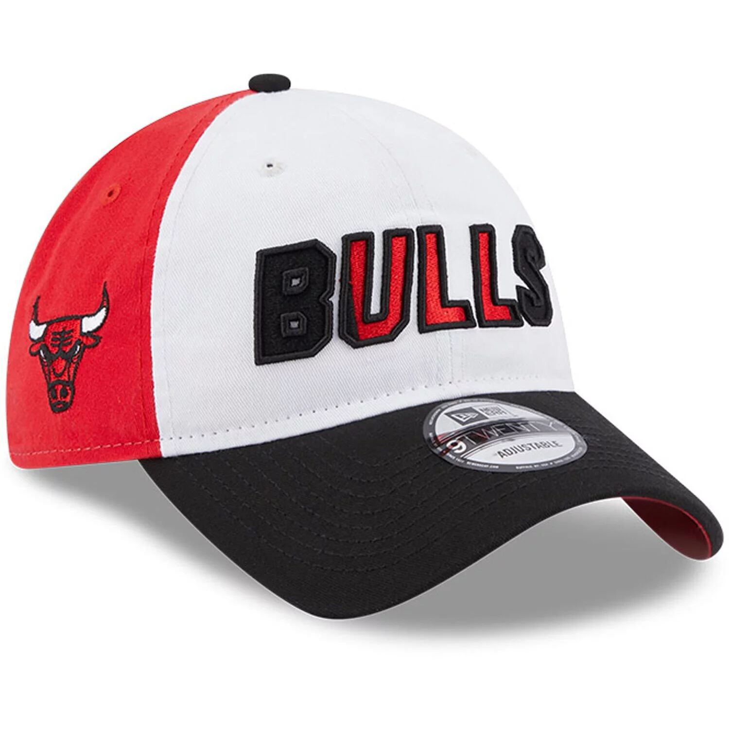 

Мужская регулируемая кепка New Era белого/черного цвета с задней частью Chicago Bulls 9TWENTY