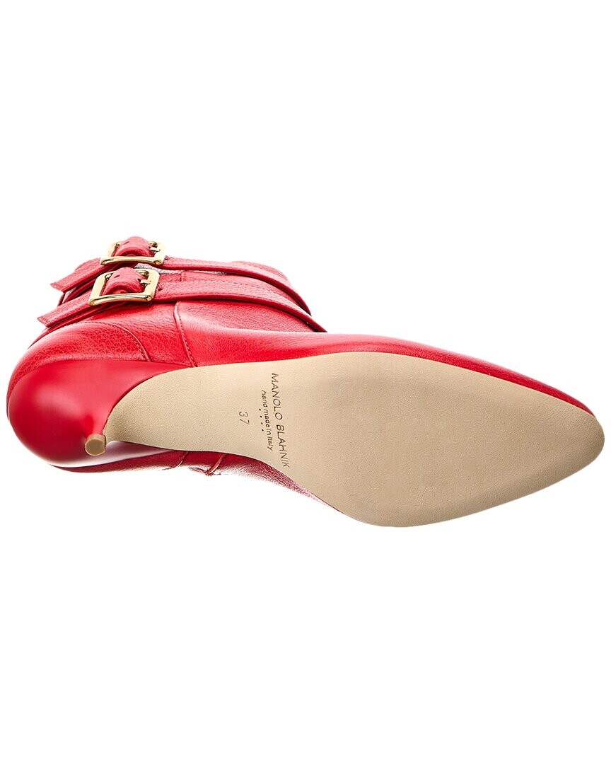 Кожаные ботильоны Manolo Blahnik Alciona 50, красный — фото 3