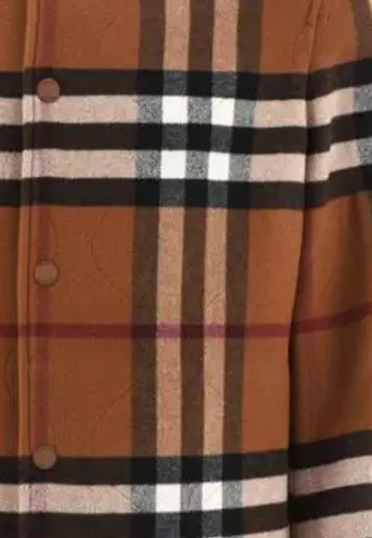 Пальто мужское Burberry однобортное в клетку бежевое — фото 4