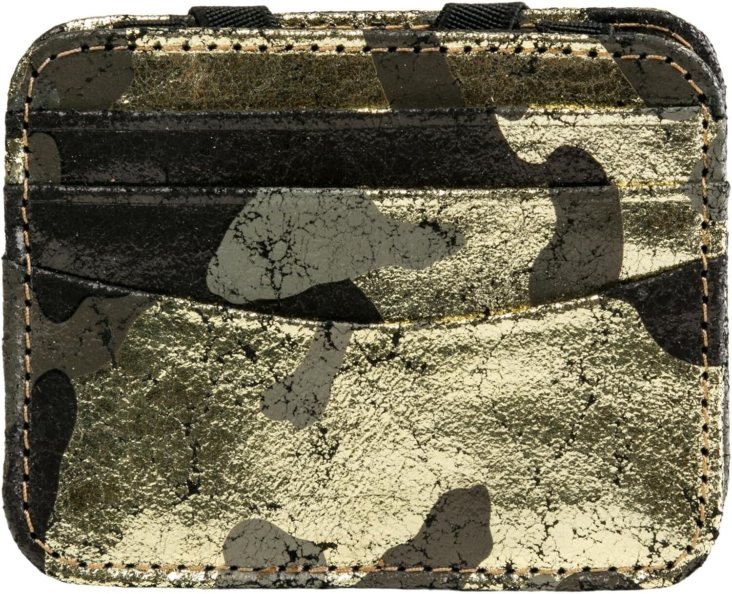 

Кошелек CoFi Printed Leather Magic Wallet with Card Holder, цвет Black/Gold Camouflage