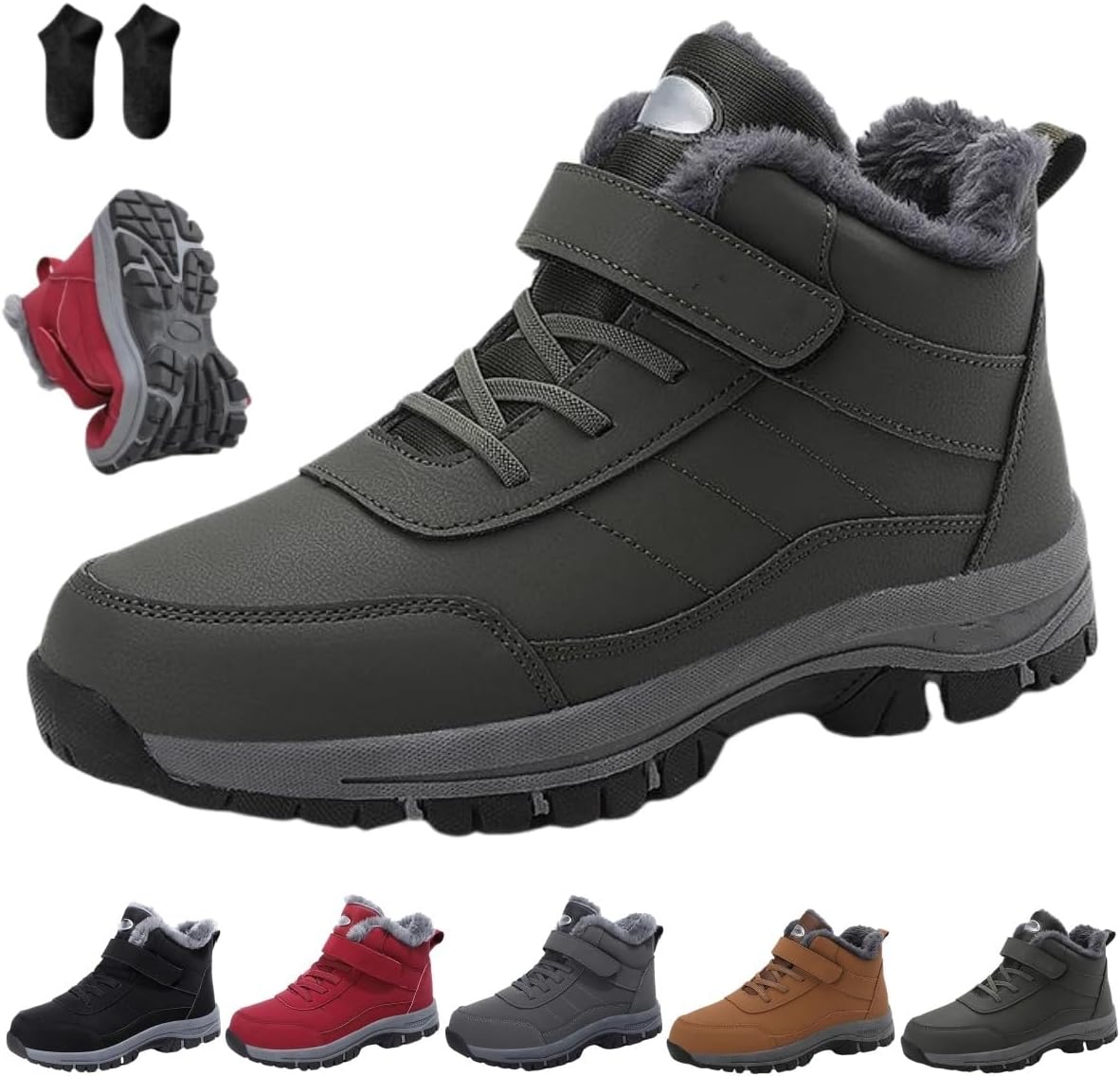 

Эргономичные зимние ботинки, амортизирующие ортопедические ботинки для альпинизма для женщин и мужчин Generic, зеленый