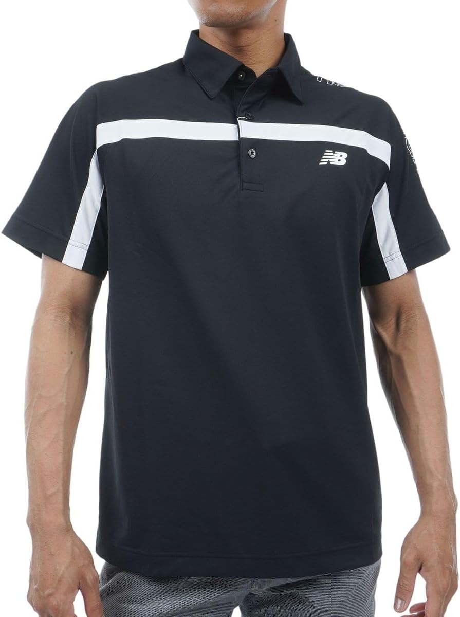 

Мужская поло-рубашка New Balance 012-4168005 с коротким рукавом (впитывает пот, быстро сохнет, защищает от УФ-излучения, эластичная), черный