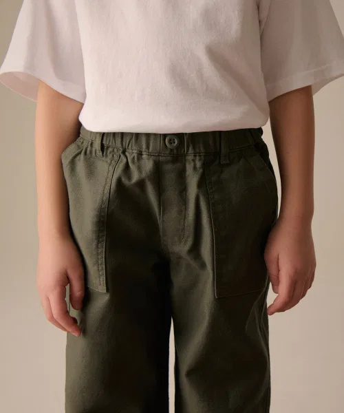 Детские брюки-бандаж MUSINSA STANDARD KIDS цвета хаки — фото 4
