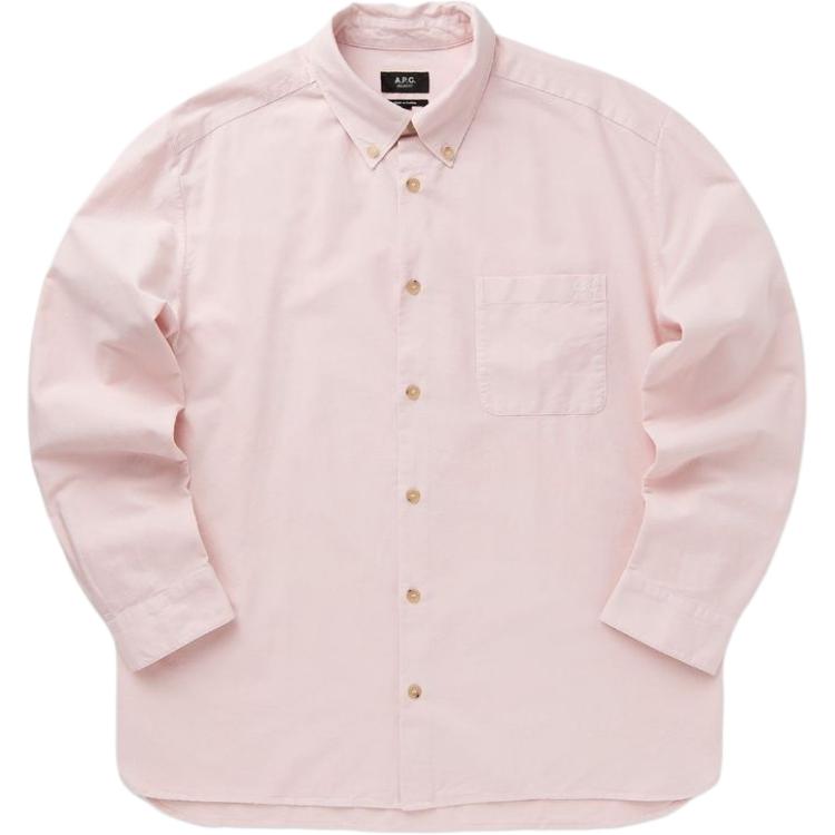 

Рубашка с длинными рукавами на пуговицах A.P.C, розовый
