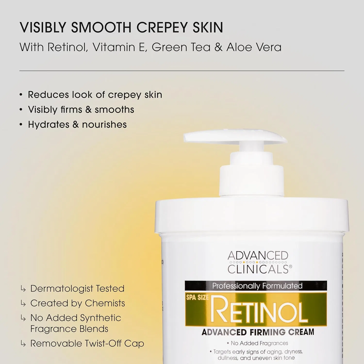 Набор укрепляющего крема с ретинолом «Advanced Firming Retinol Cream» от Advanced Clinicals, 2 × 470 мл Advanced Clinicals — фото 2