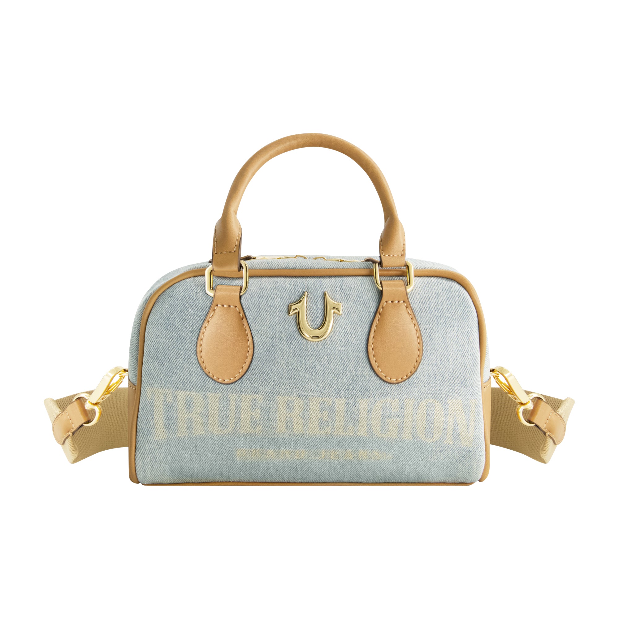 

True Religion Denim Logo Мини-сумка-портфель через плечо, светло-голубой