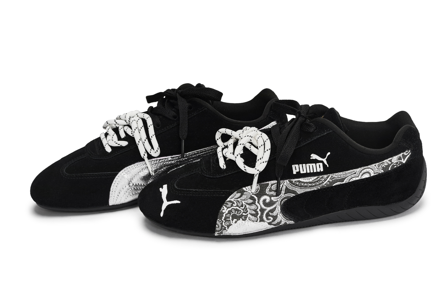 Speedcat Collection 811, Old Dream Silver Flower, устойчивые к истиранию низкие кеды Unisex PUMA, черный белый серебряный — фото 4