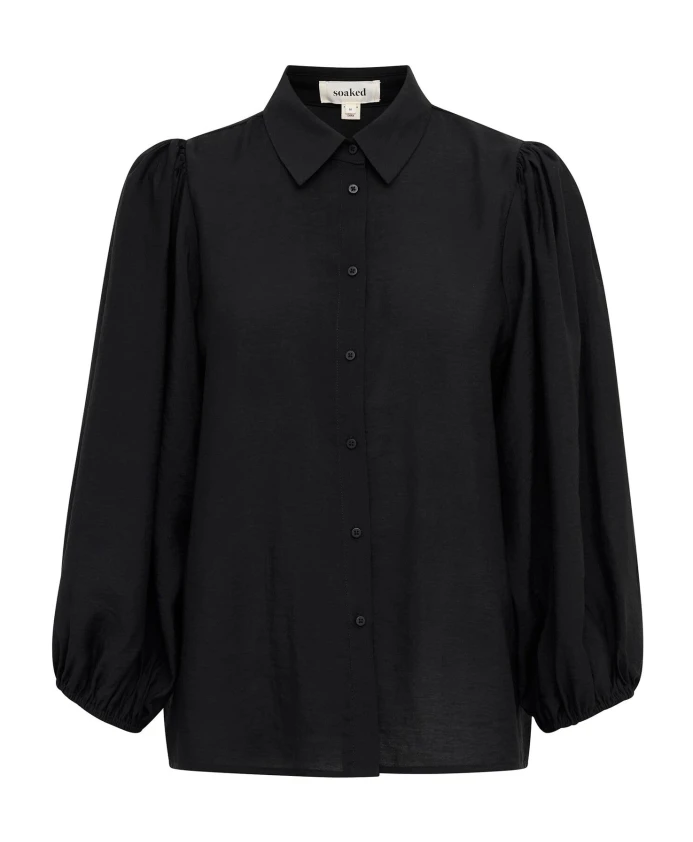 

Черная рубашка с рукавами-фонариками длиной 3/4 Soaked In Luxury, черный