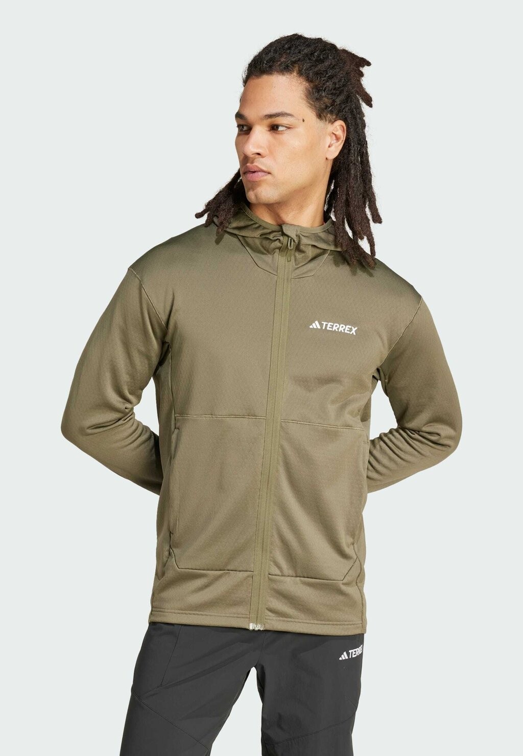 

Блейзер TERREX XPERIOR LIGHT FLEECE HOODED adidas, оливковый