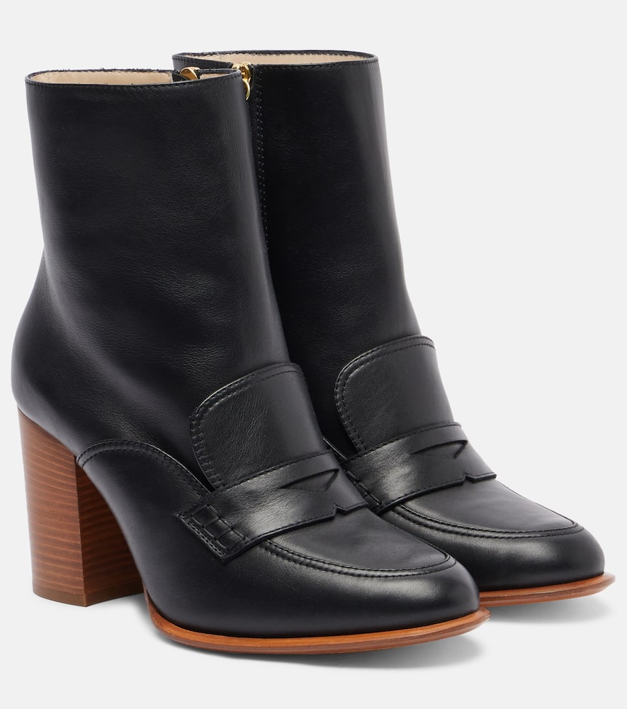 Кожаные лоферы на щиколотке Loewe, Black