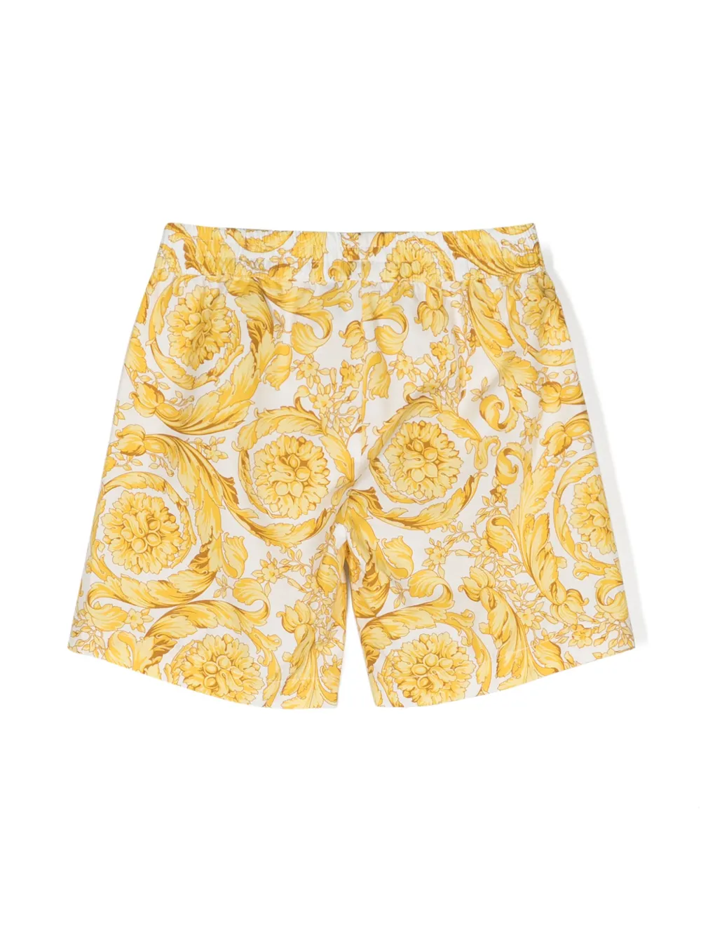 Поплиновые шорты с принтом Barocco Versace Kids, белый — фото 2