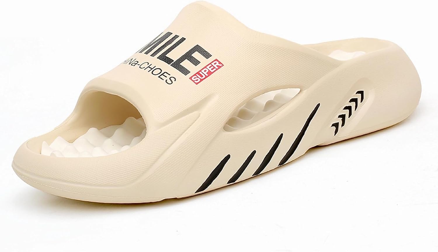 

Мужские домашние тапочки WARKTMY с мягкой подошвой, легкие, для душа, с акупрессурным эффектом и открытым носком, для ходьбы дома и на улице, бежевый