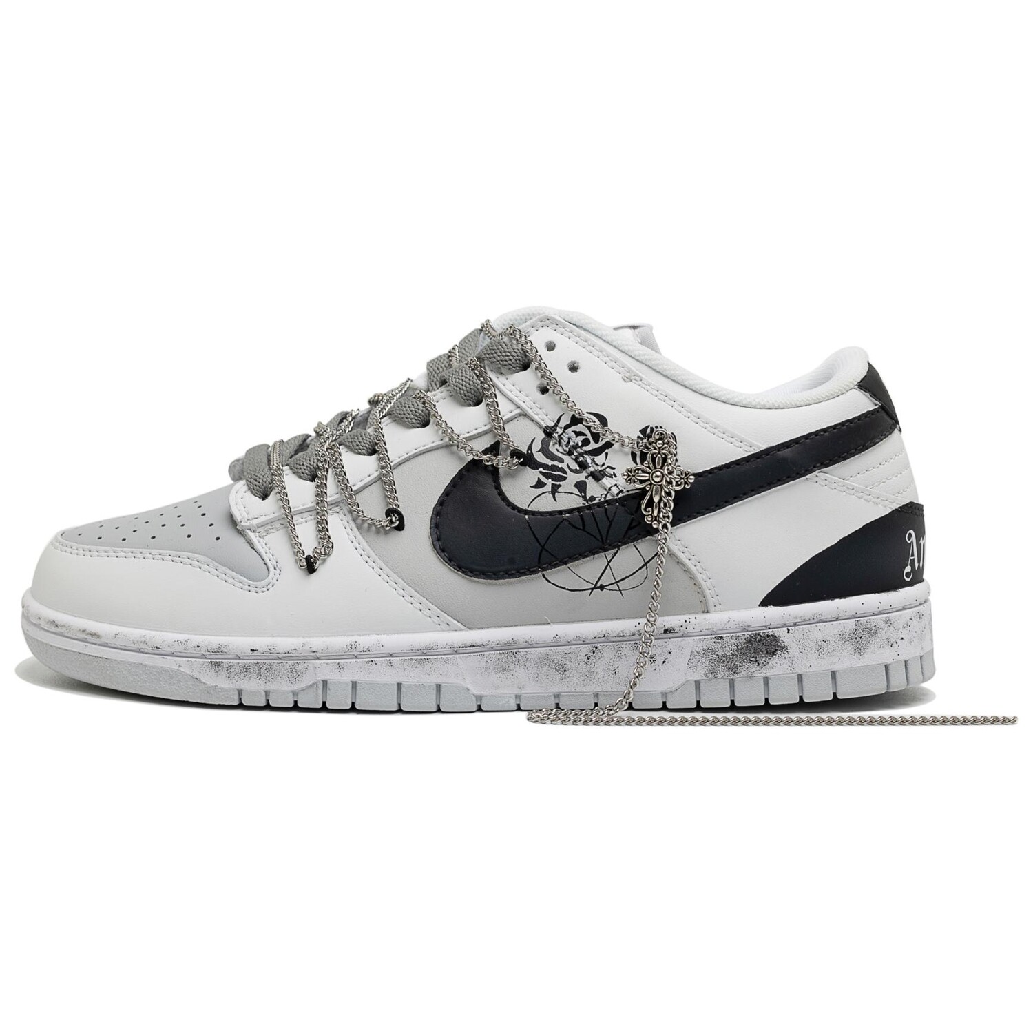 

Кроссовки Nike Dunk Skateboard Shoes Women's Low-Top Black White, Черный, Кроссовки Nike Dunk Skateboard Shoes Women's Low-Top Black White