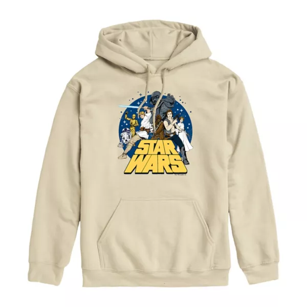 

Мужской флисовый пуловер с капюшоном в стиле ретро Star Wars, бежевый