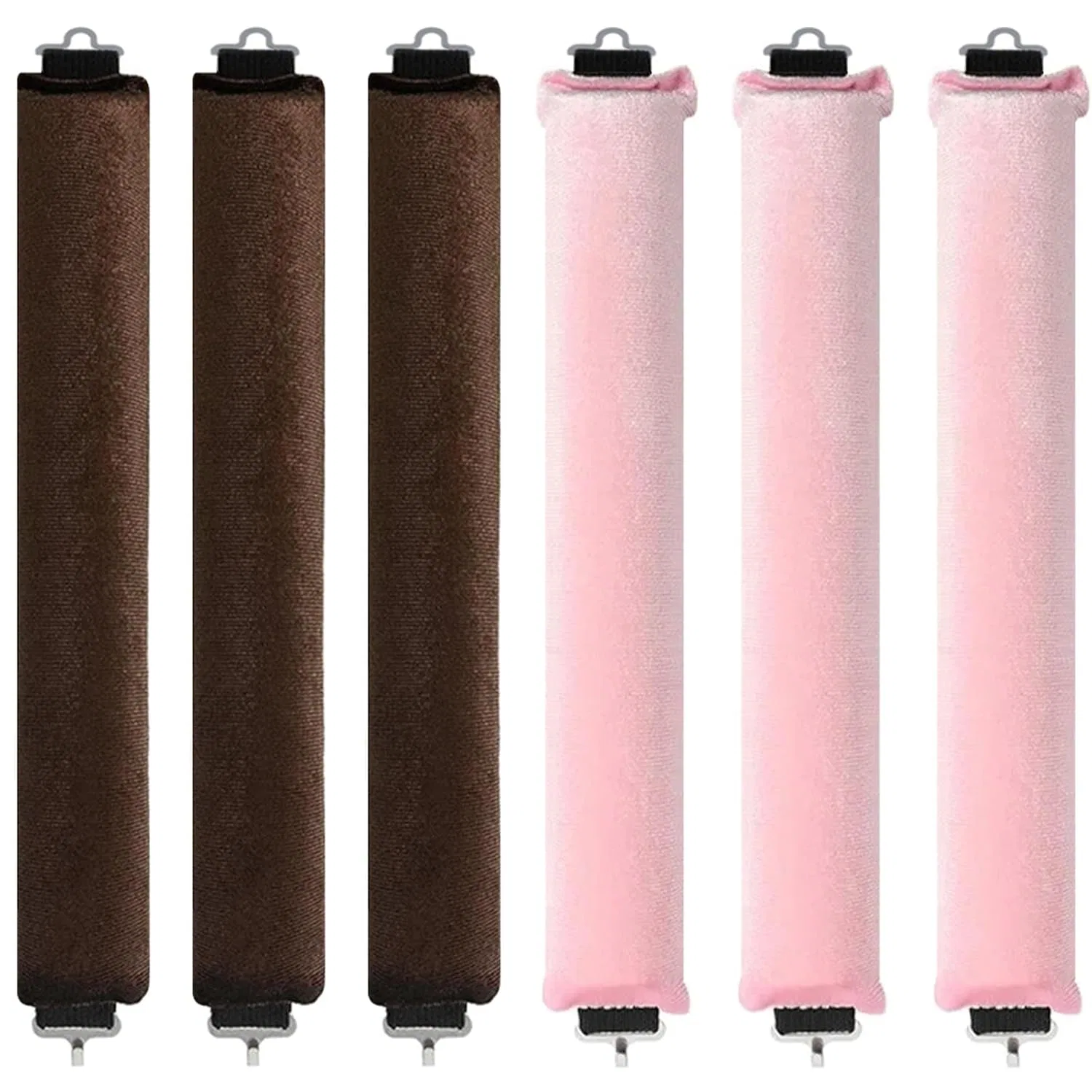 Бигуди для завивки волос без нагрева, 6 штук Dbaily, Pink And Brown