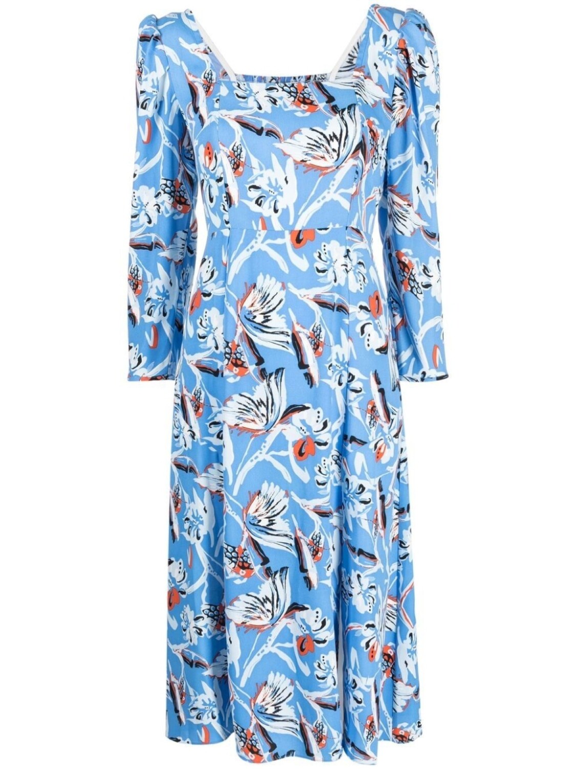 

Diane Von Furstenberg floral-print flared midi dress, синий