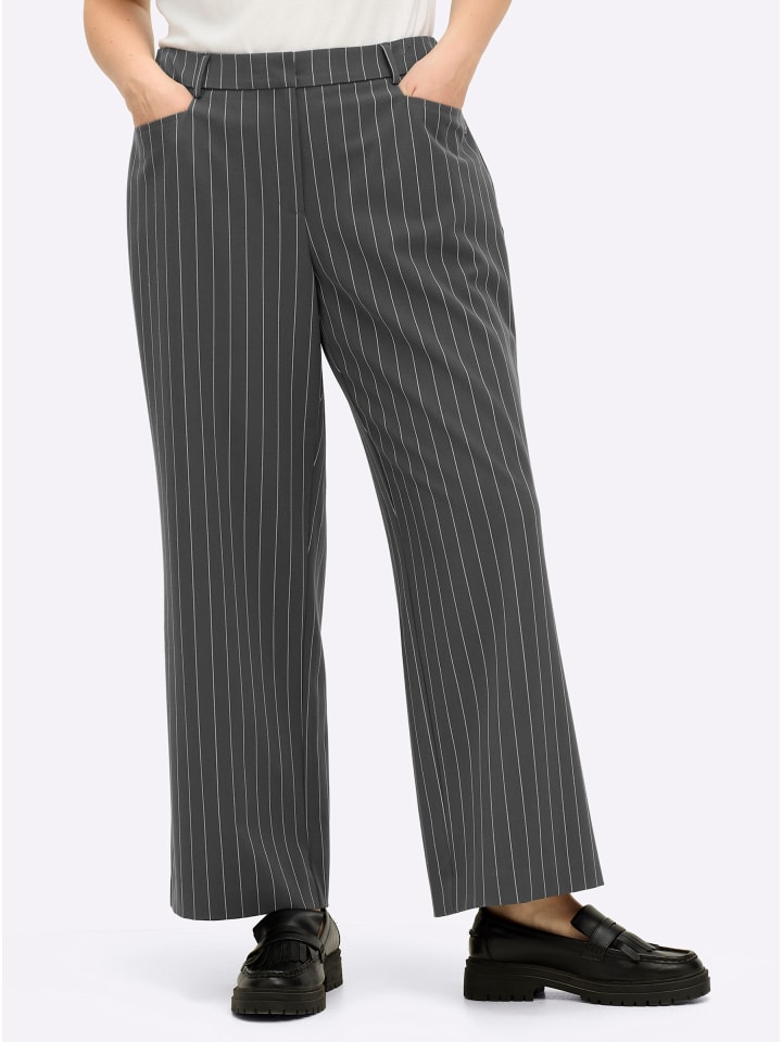 

Брюки в графитовую и светло-серую полоску sheego