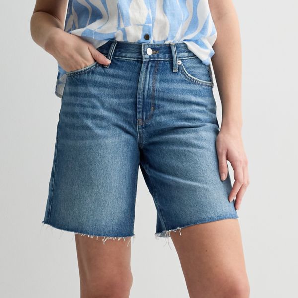 

Женские свободные джинсовые шорты-бермуды Sonoma Goods For Life, цвет medium wash